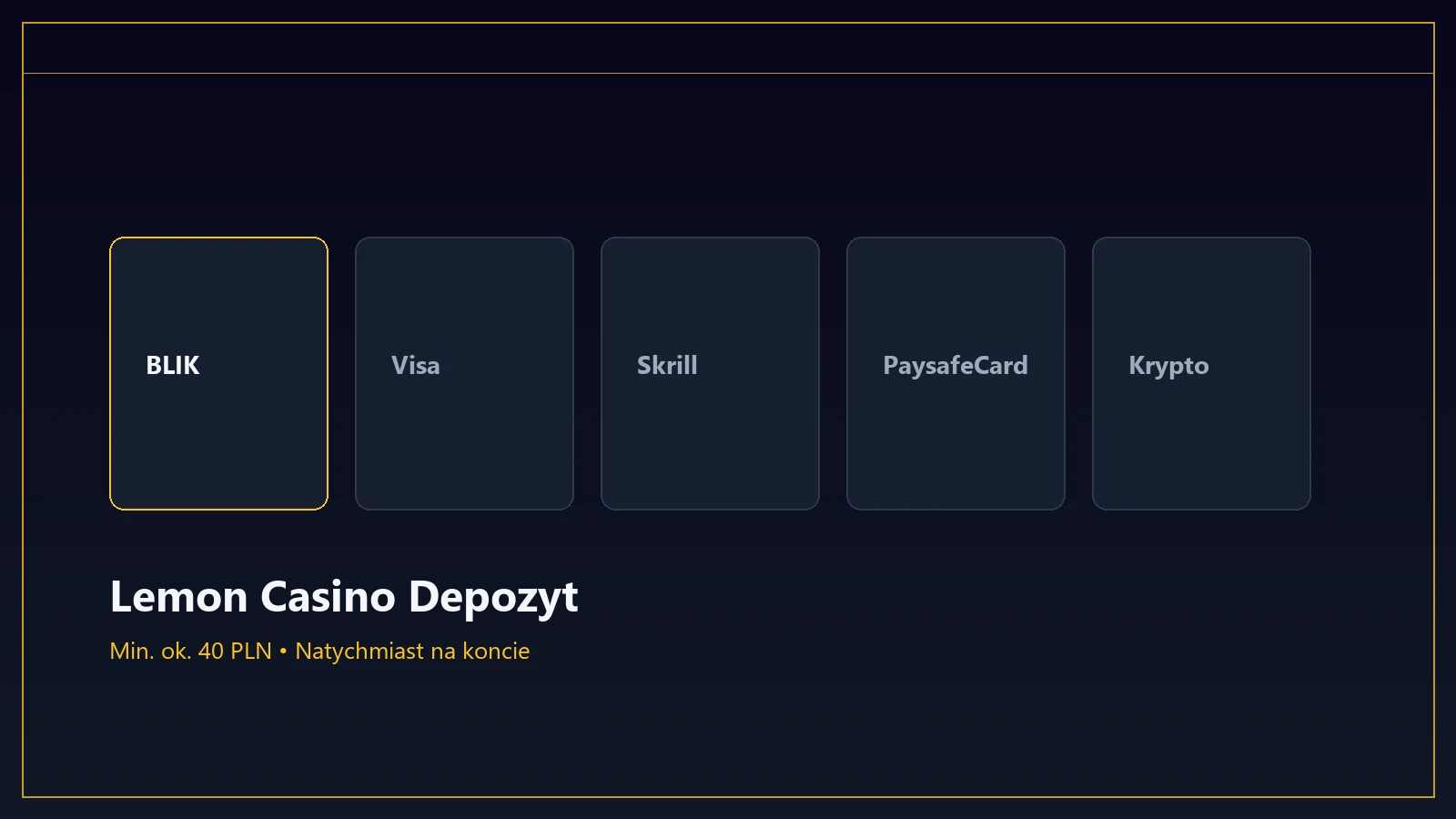 Lemon Casino depozyt metody wpłat